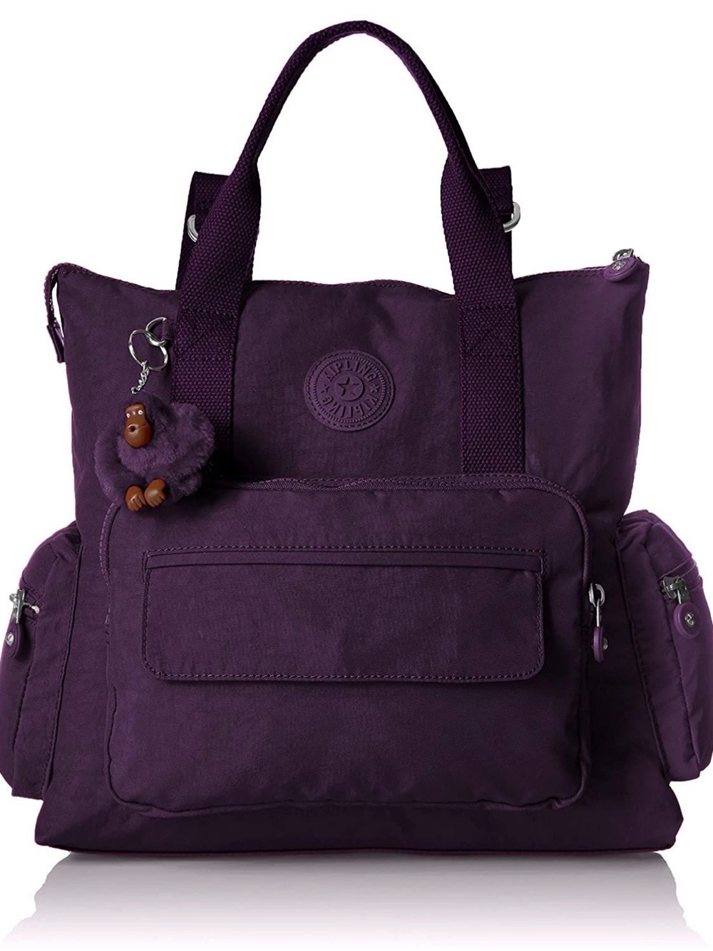 Kipling Plum Shoulder Bag with Crossbody Strap - Picture 2 of 4